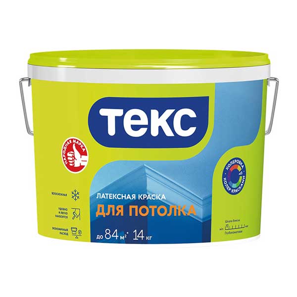 Краска водно-дисперсионная для потолка Текс