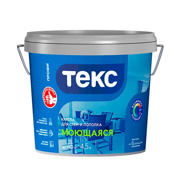 Краска водно-дисперсионная Текс Профи моющаяся