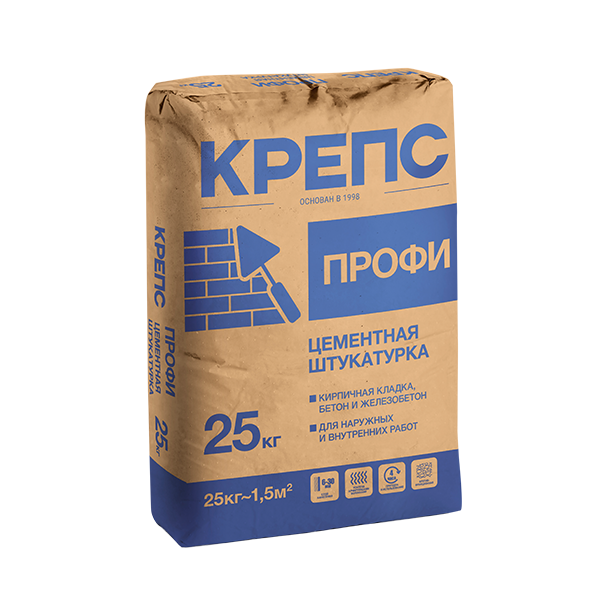 Штукатурка цементная Крепс Профи 25