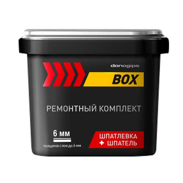 Шпатлевка готовая Danogips Box полимерная 1 кг (ремонтный комплект со шпателем)- nav