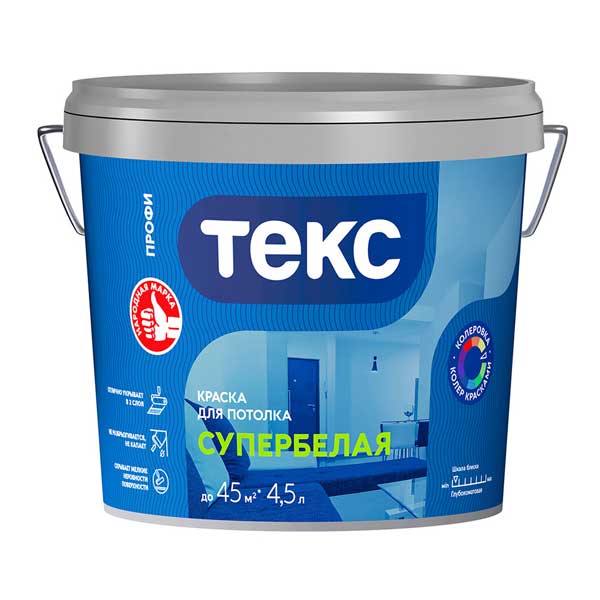 Краска водно-дисперсионная для потолка Текс