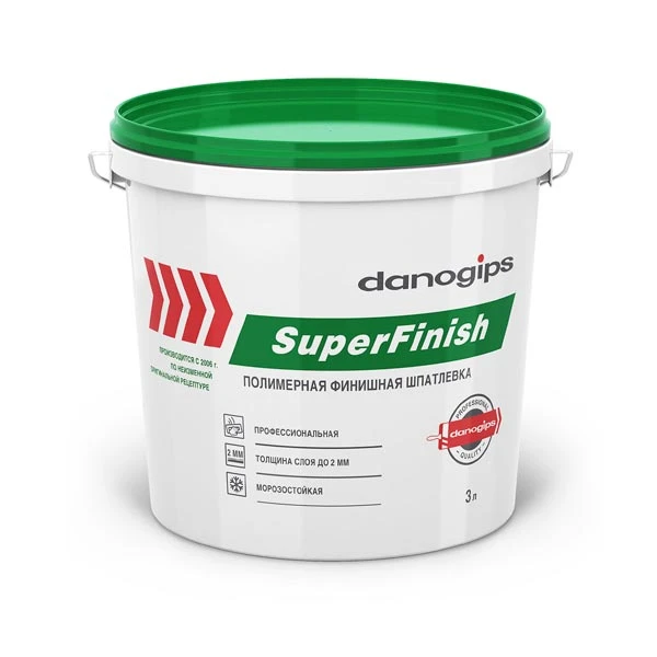 Шпатлевка готовая Danogips SuperFinish полимерная финишная 28 кг (17 л)- nav